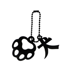 Acrylic Keyring Dog Paw / Black