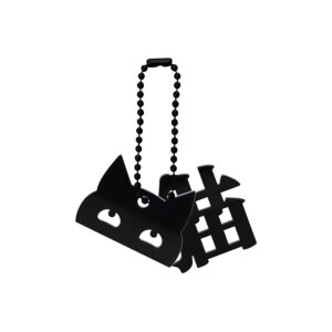 Acrylic Keyring Grinning Cat / Black